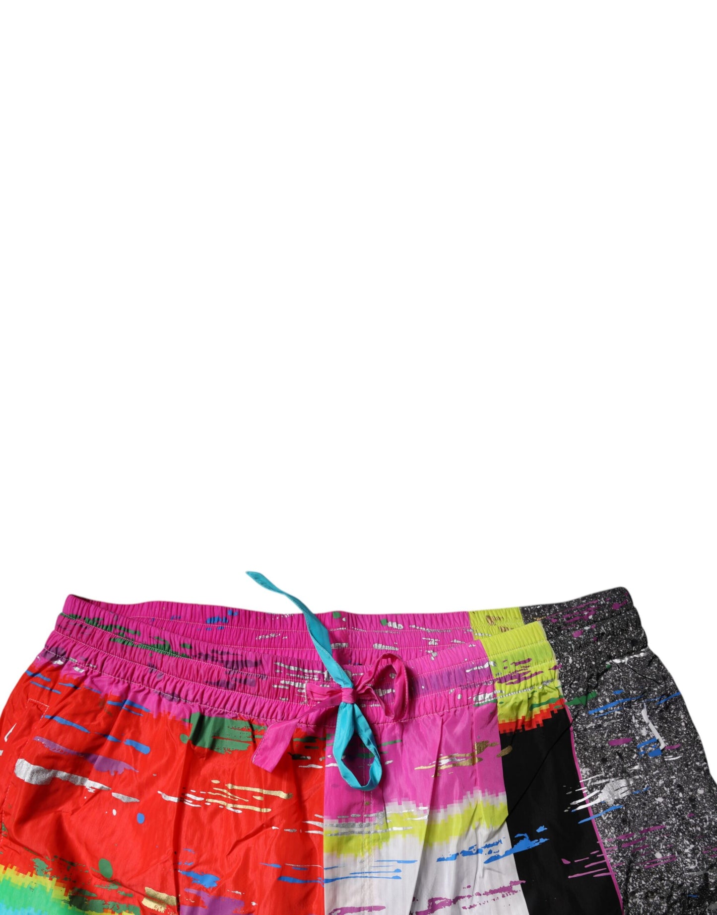 Mehrfarbige Patchwork-Jogginghose mit mittlerer Taille