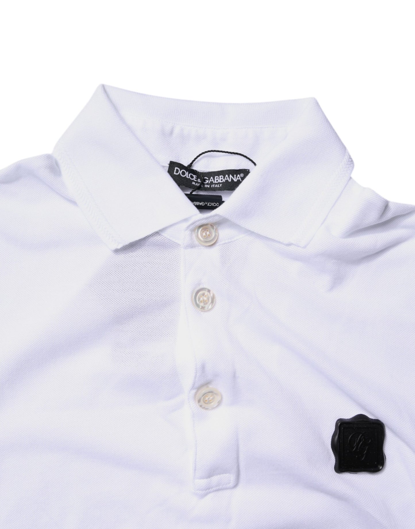 Weißes Poloshirt aus Baumwolle mit Logokragen