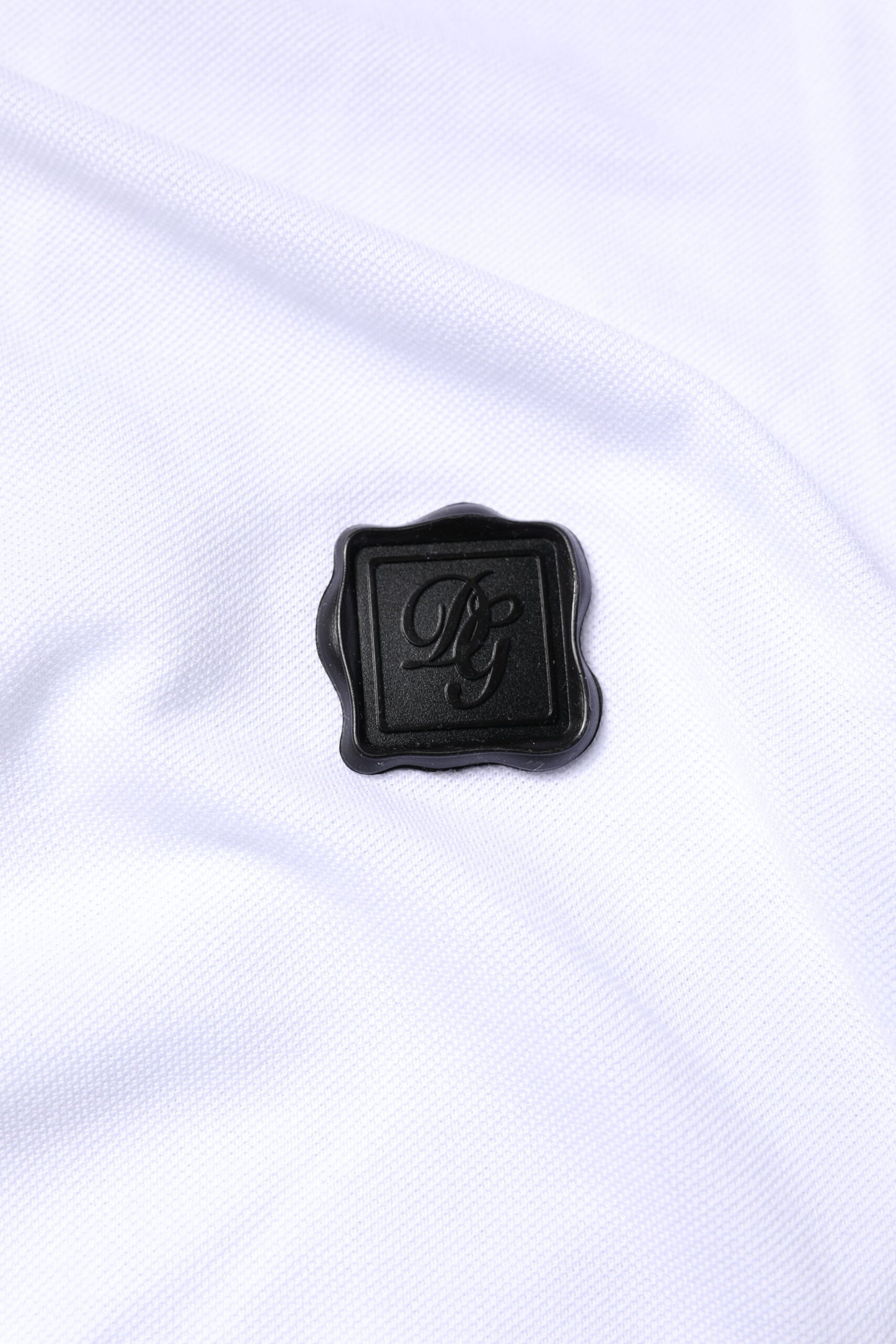Weißes Poloshirt aus Baumwolle mit Logokragen
