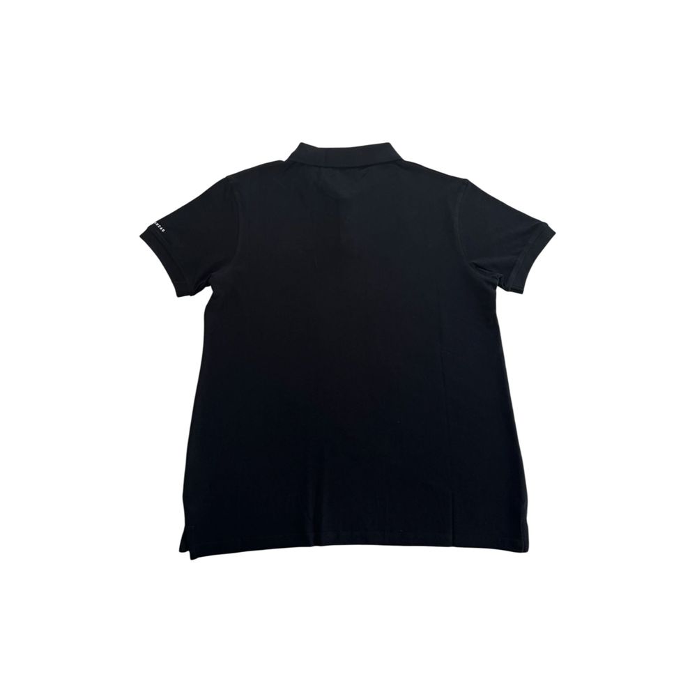 Schwarzes Herren-Poloshirt aus Baumwolle