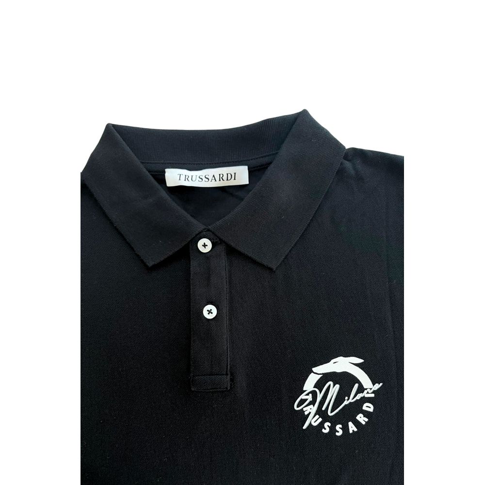 Schwarzes Herren-Poloshirt aus Baumwolle