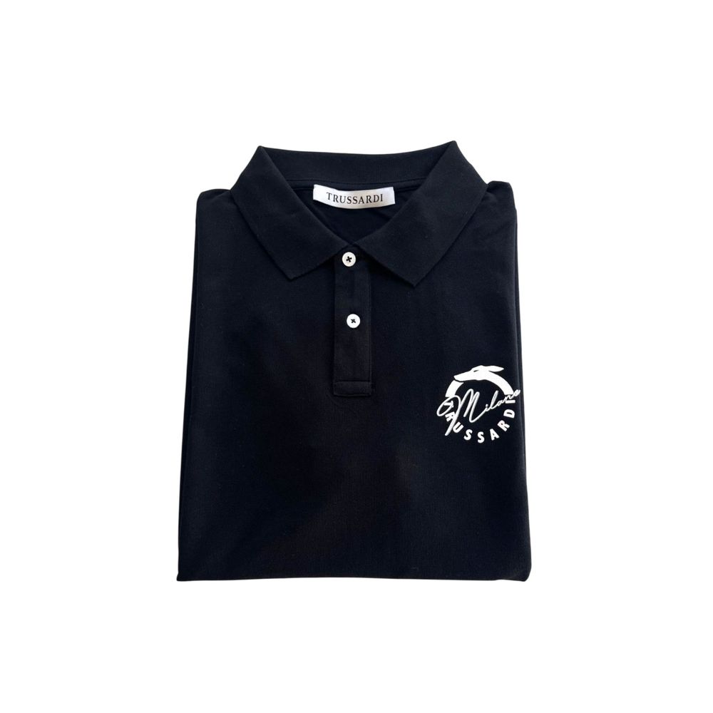 Schwarzes Herren-Poloshirt aus Baumwolle