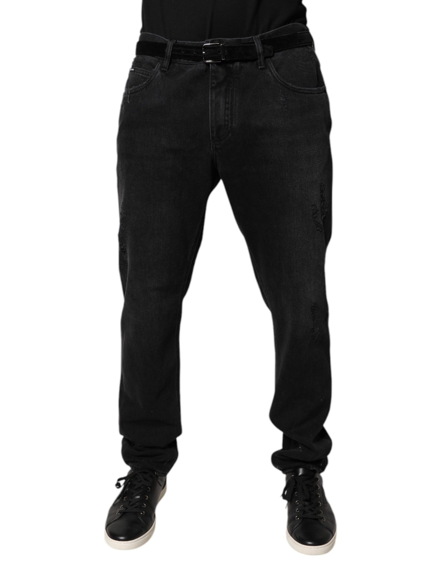 Schwarze Skinny Jeans aus Baumwolle für Herren