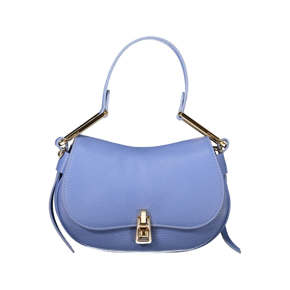 Hellblaue Damenhandtasche aus Leder