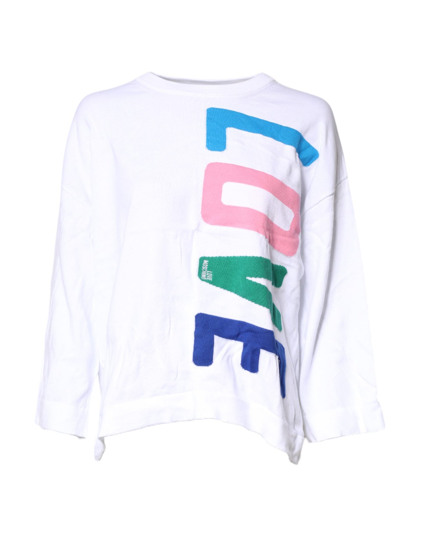 Weißes Langarm-T-Shirt aus Baumwolle mit Grafikdruck