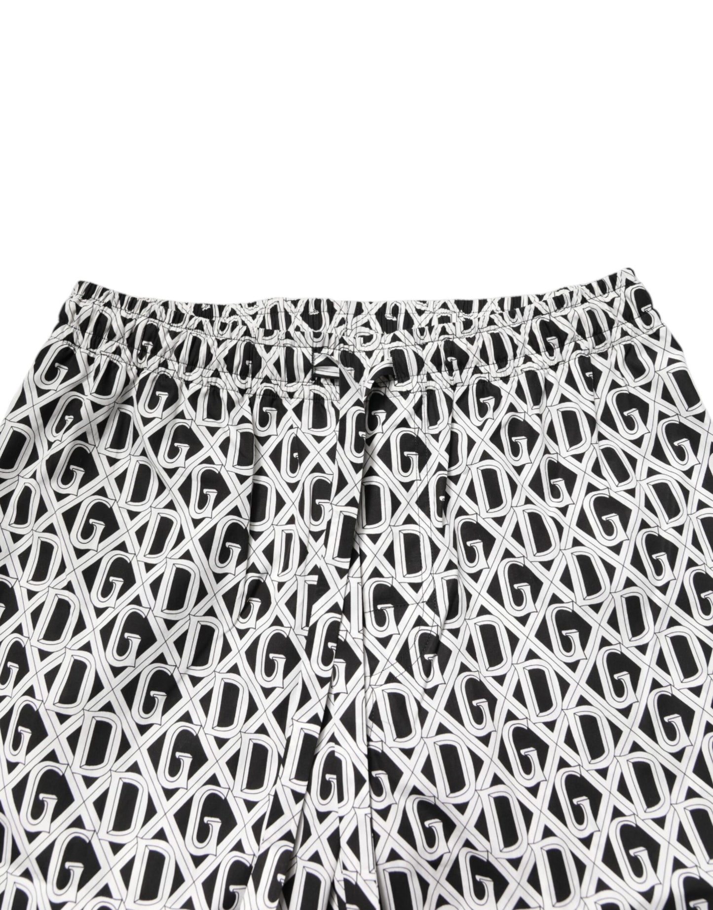 Schwarz-weißes Pyjama-Set aus Baumwolle mit DG-Print