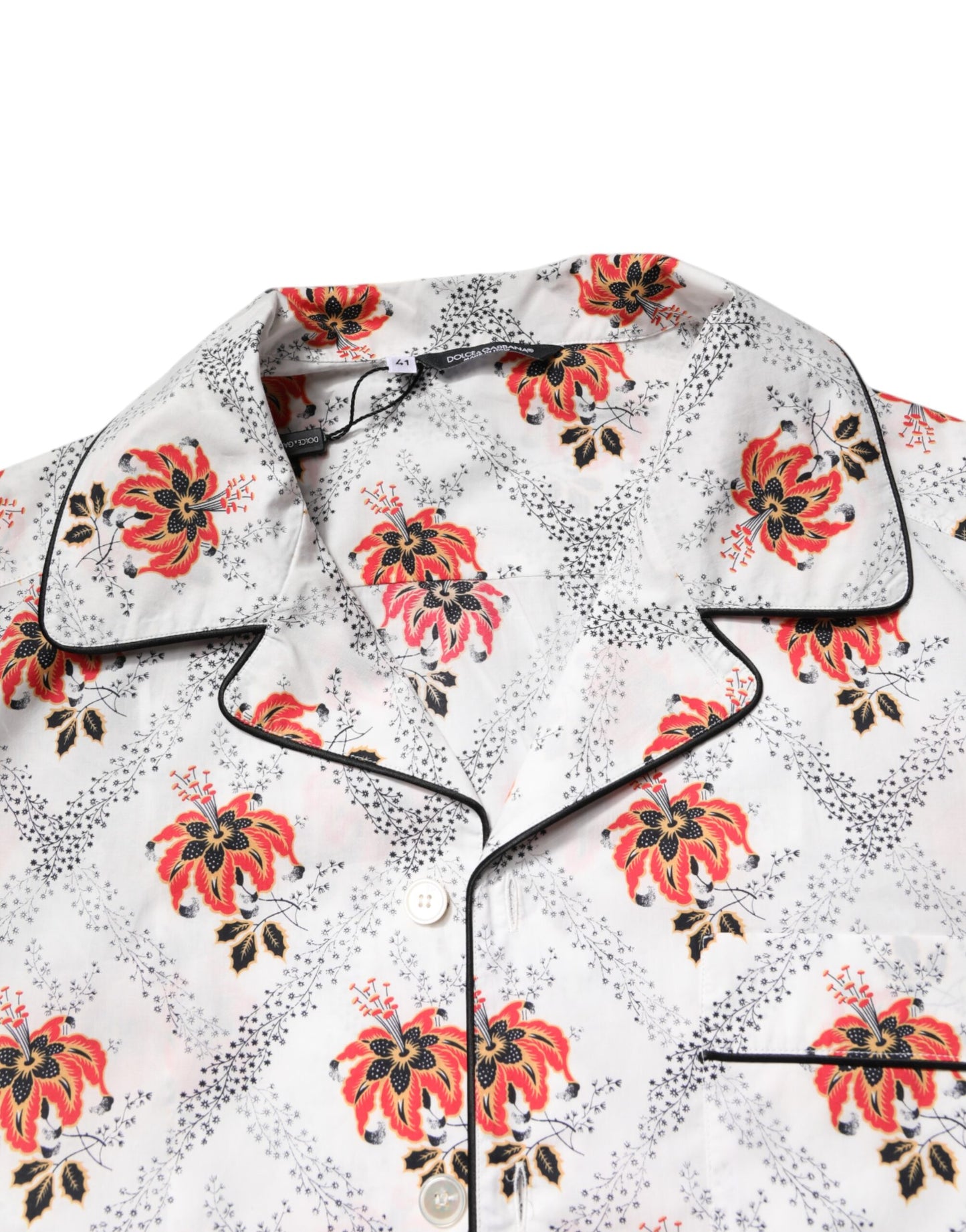 Mehrfarbiges Pyjama-Set aus Baumwolle mit Blumendruck, Nachtwäsche