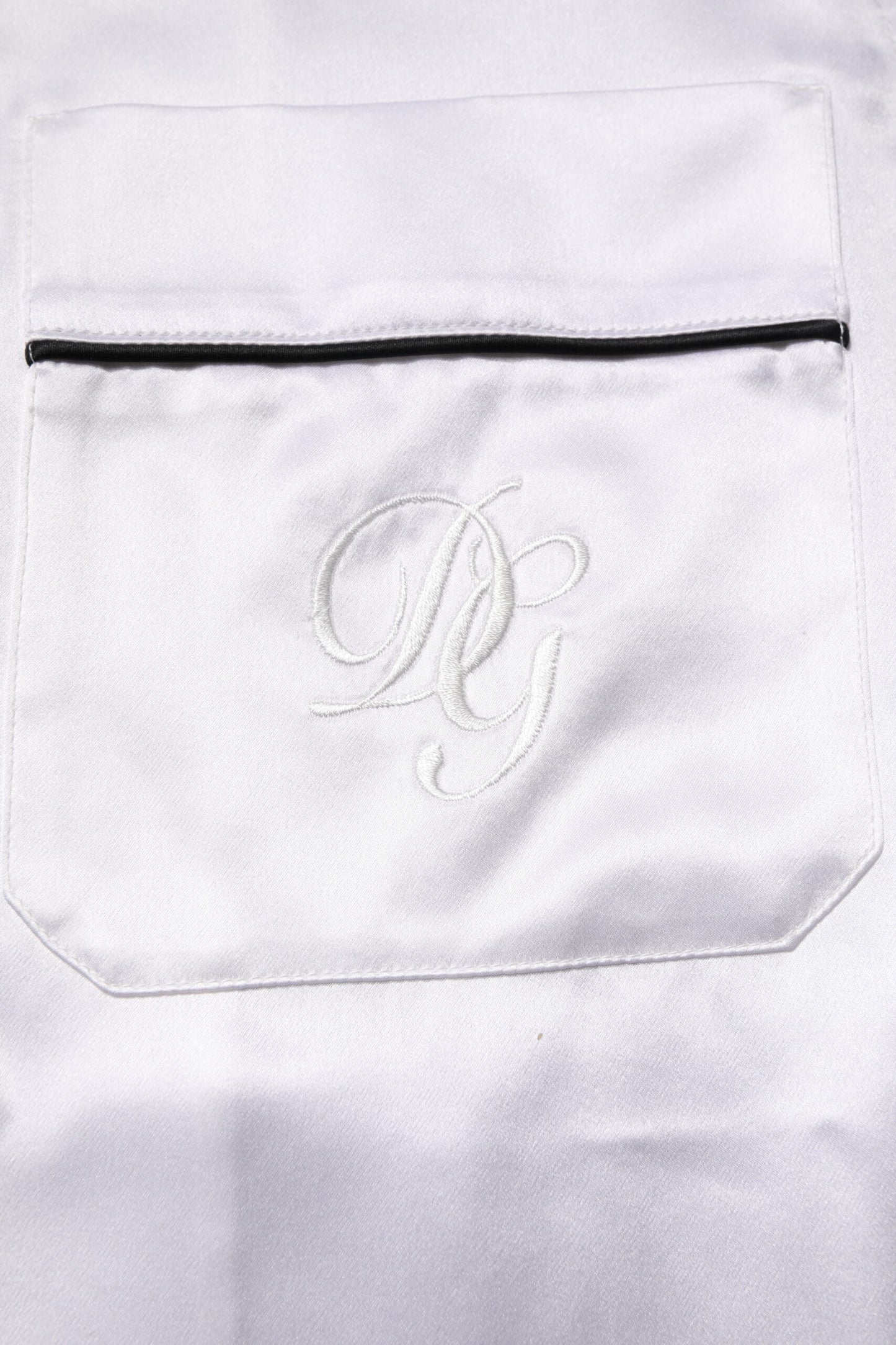 Weißes Satin-Seiden-Pyjama-Set für Herren, Nachtwäsche