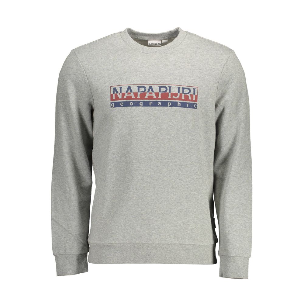 Grauer Baumwollpullover für Herren