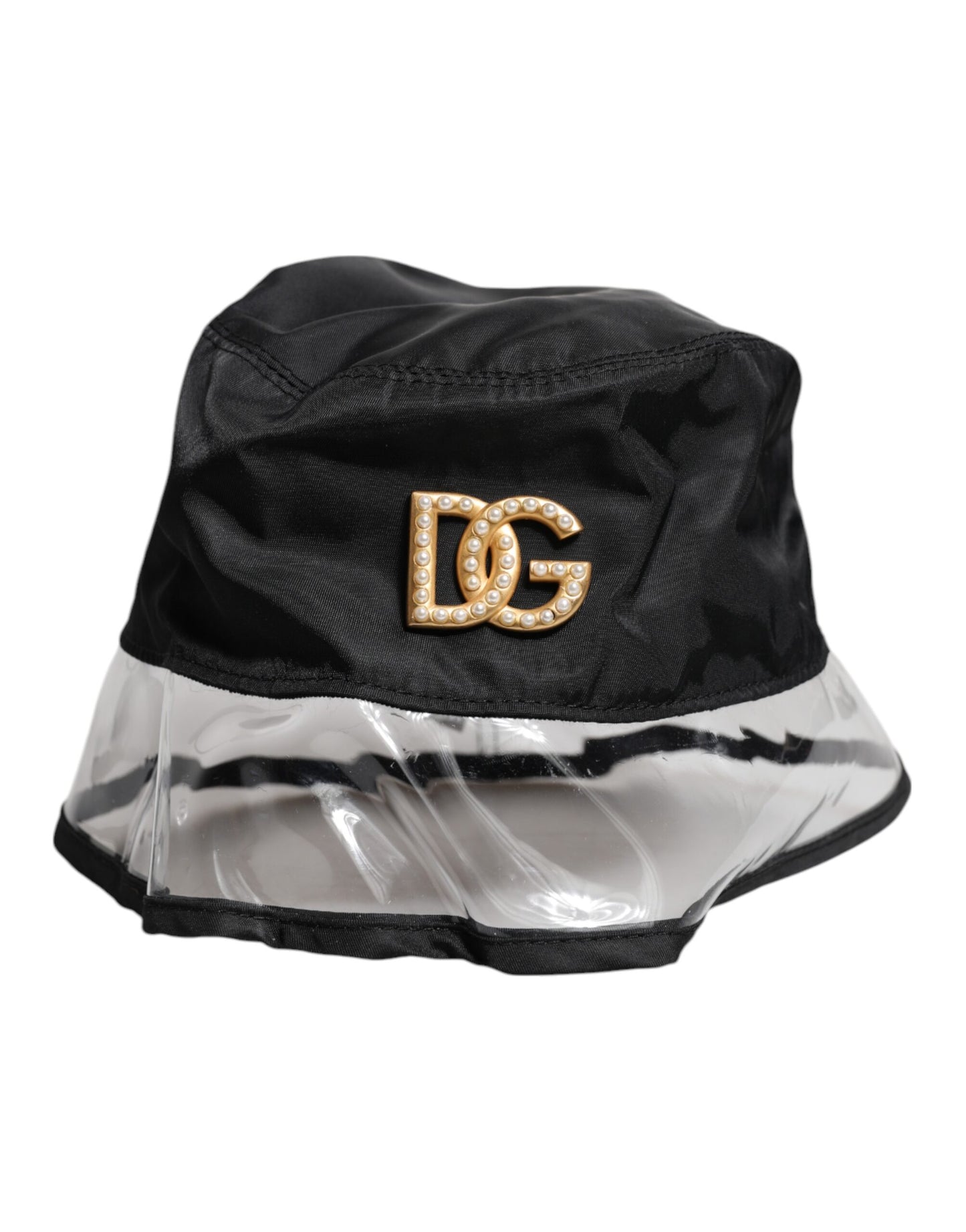 Schwarzer Fischerhut aus Nylon und PVC mit DG-Logo