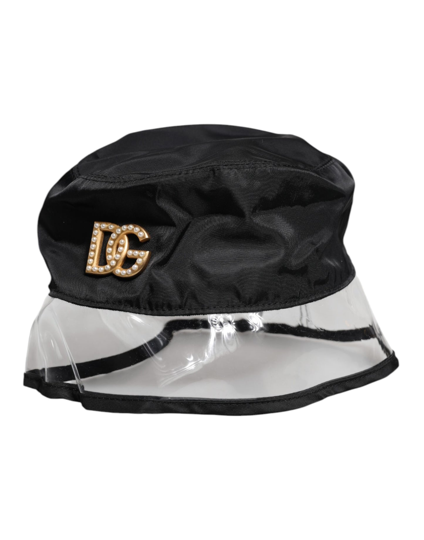 Schwarzer Fischerhut aus Nylon und PVC mit DG-Logo