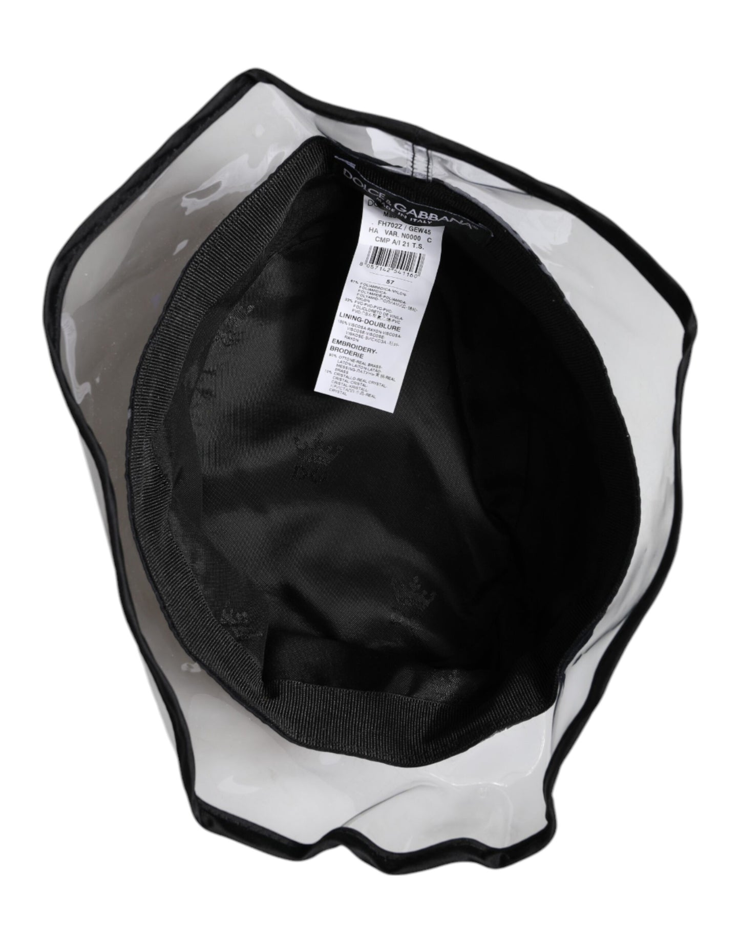 Schwarzer Fischerhut aus Nylon und PVC mit DG-Logo