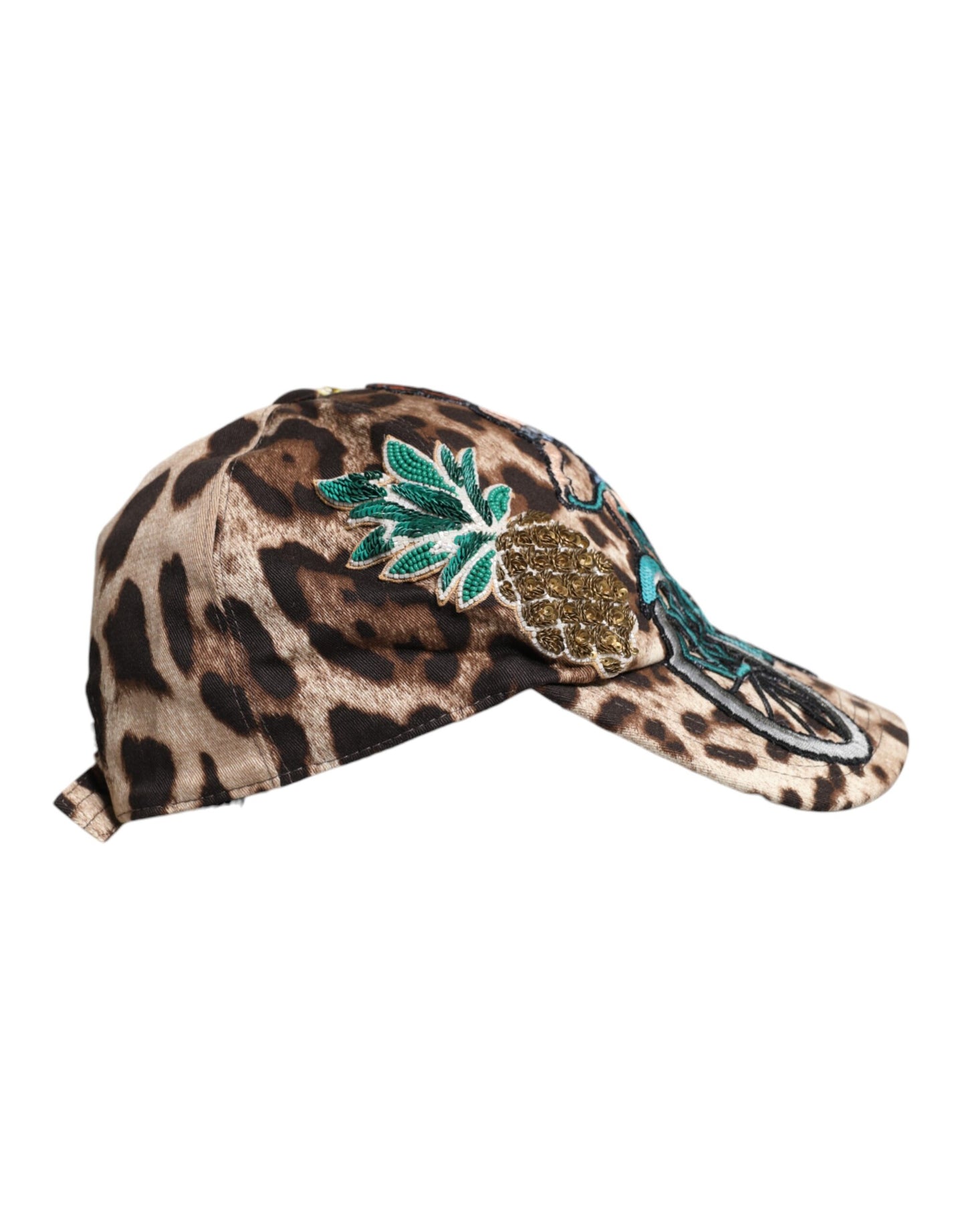 Braune Sicily-Baseballkappe mit Leoparden-Pailletten