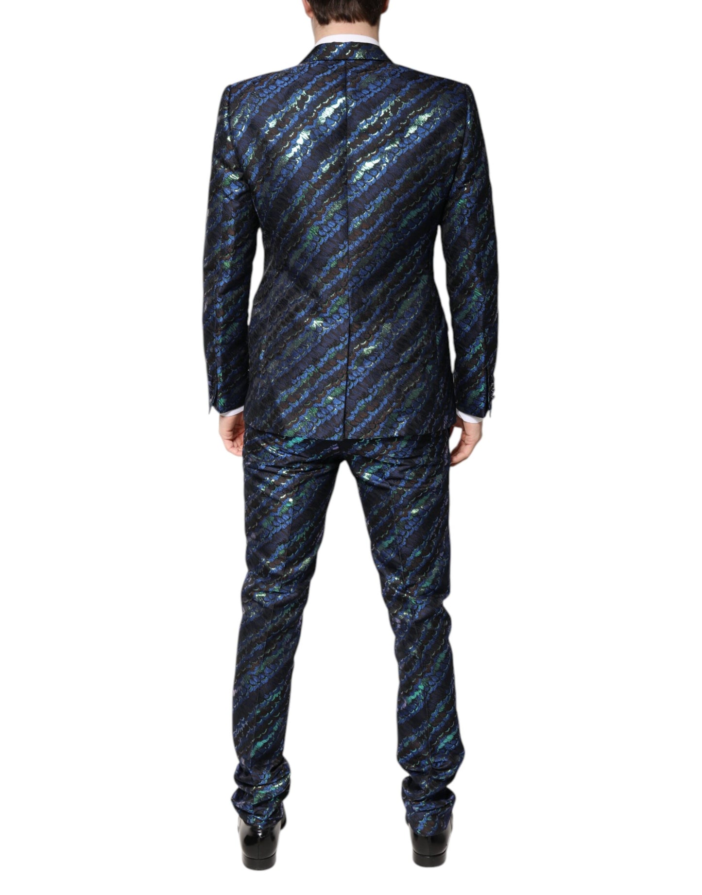 Mehrfarbiger 2-teiliger Anzug aus Polyester-Jacquard