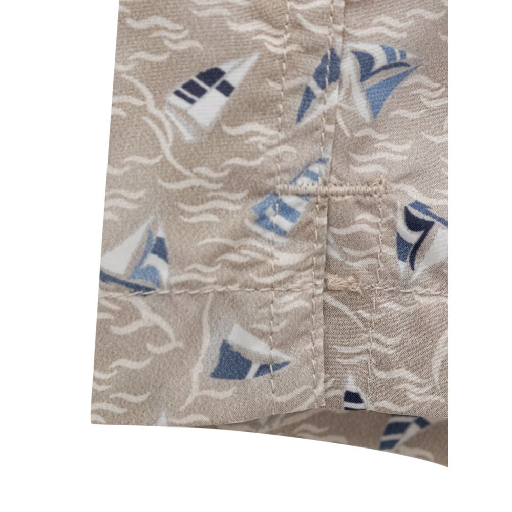 Beige Polyester-Badeshorts