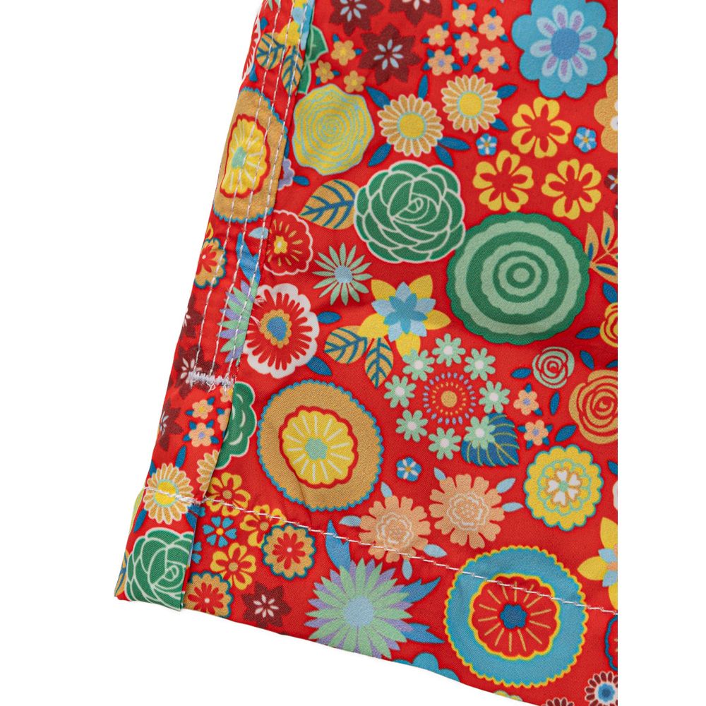 Rote Polyester-Badeshorts