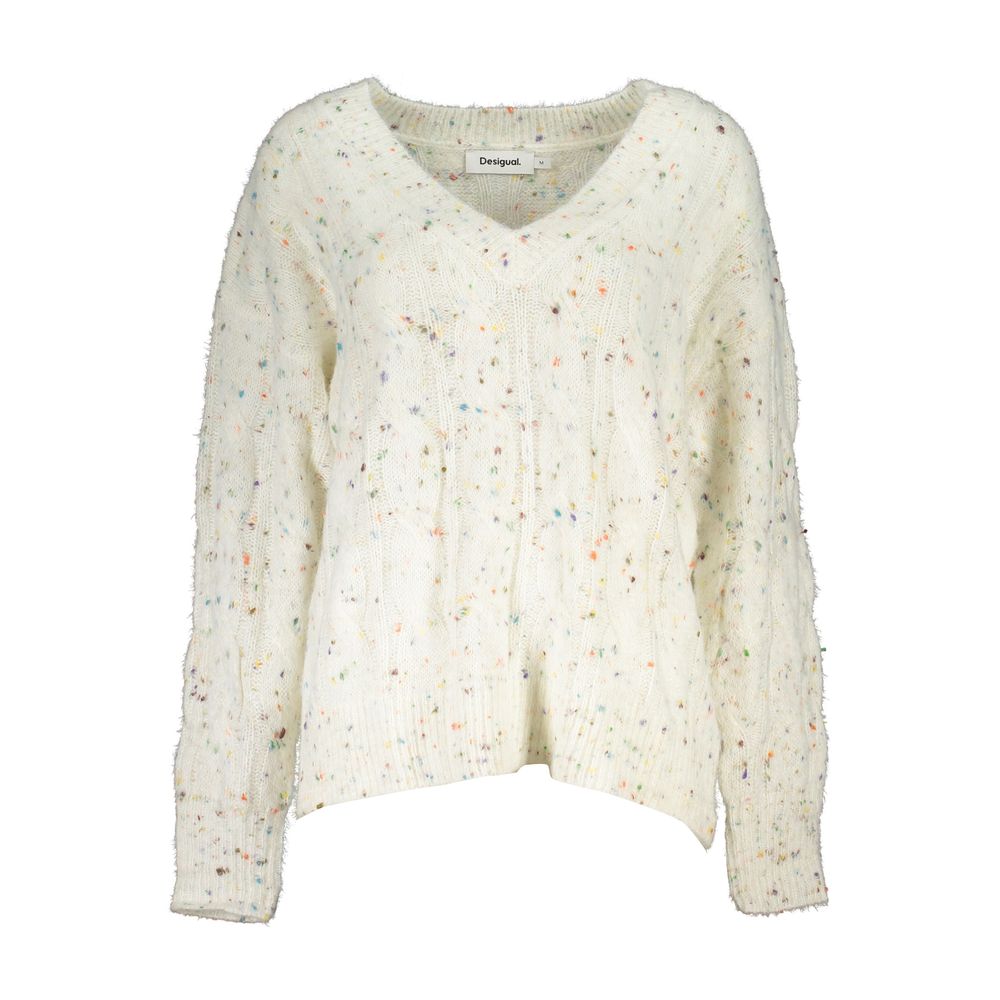 Schicker Pullover mit V-Ausschnitt und Logo-Detail in Kontrastfarbe