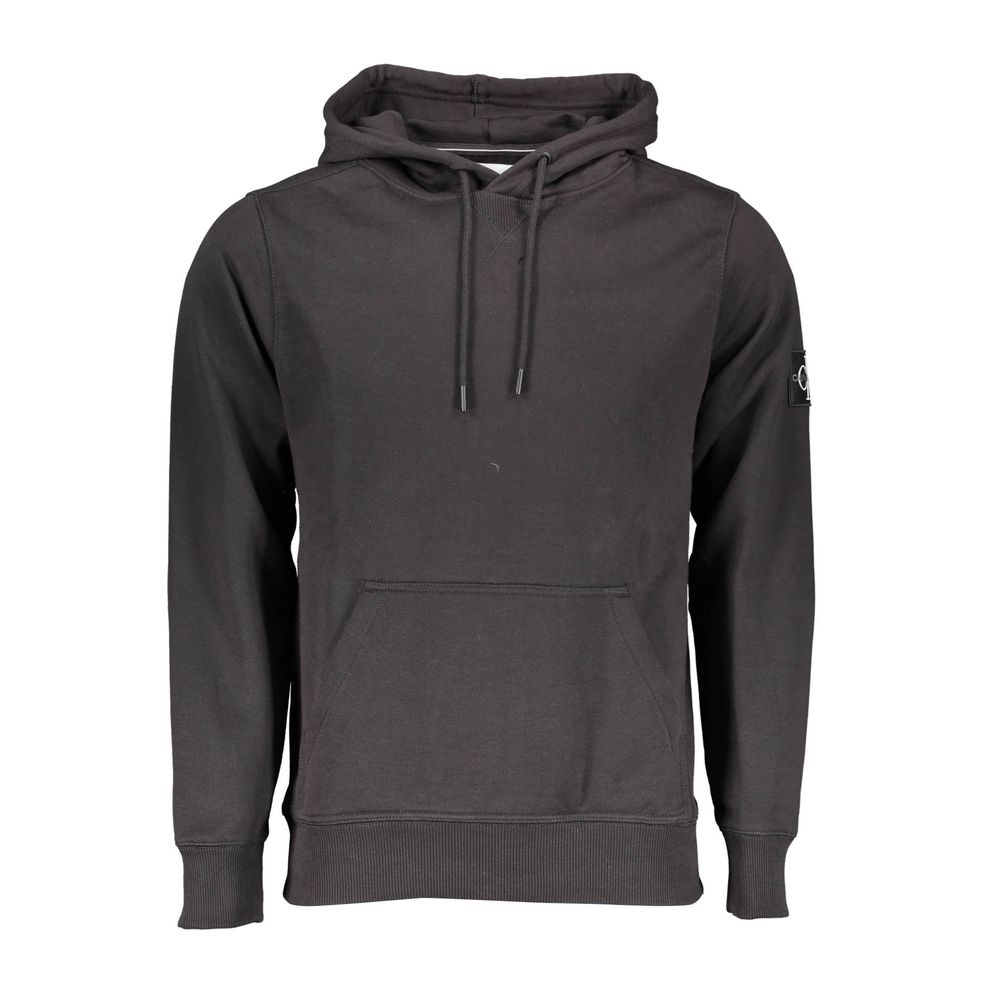 Schwarzer Herrenpullover aus Baumwolle mit Kapuze