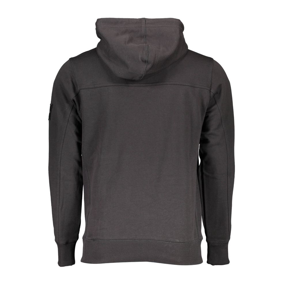 Schwarzer Herrenpullover aus Baumwolle mit Kapuze