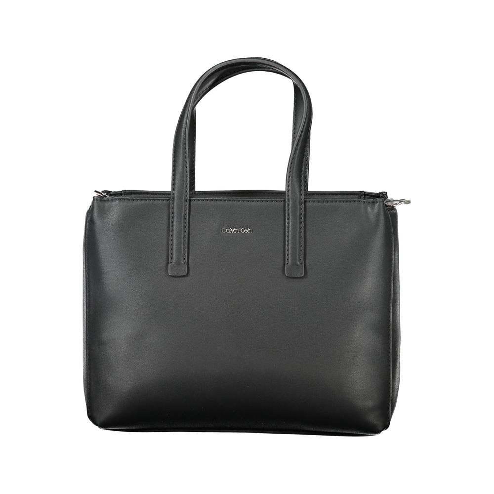 Schwarze Polyester Damen Handtasche