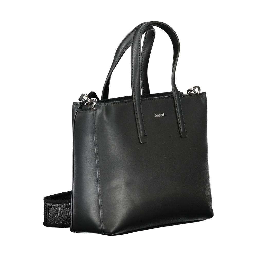 Schwarze Polyester Damen Handtasche
