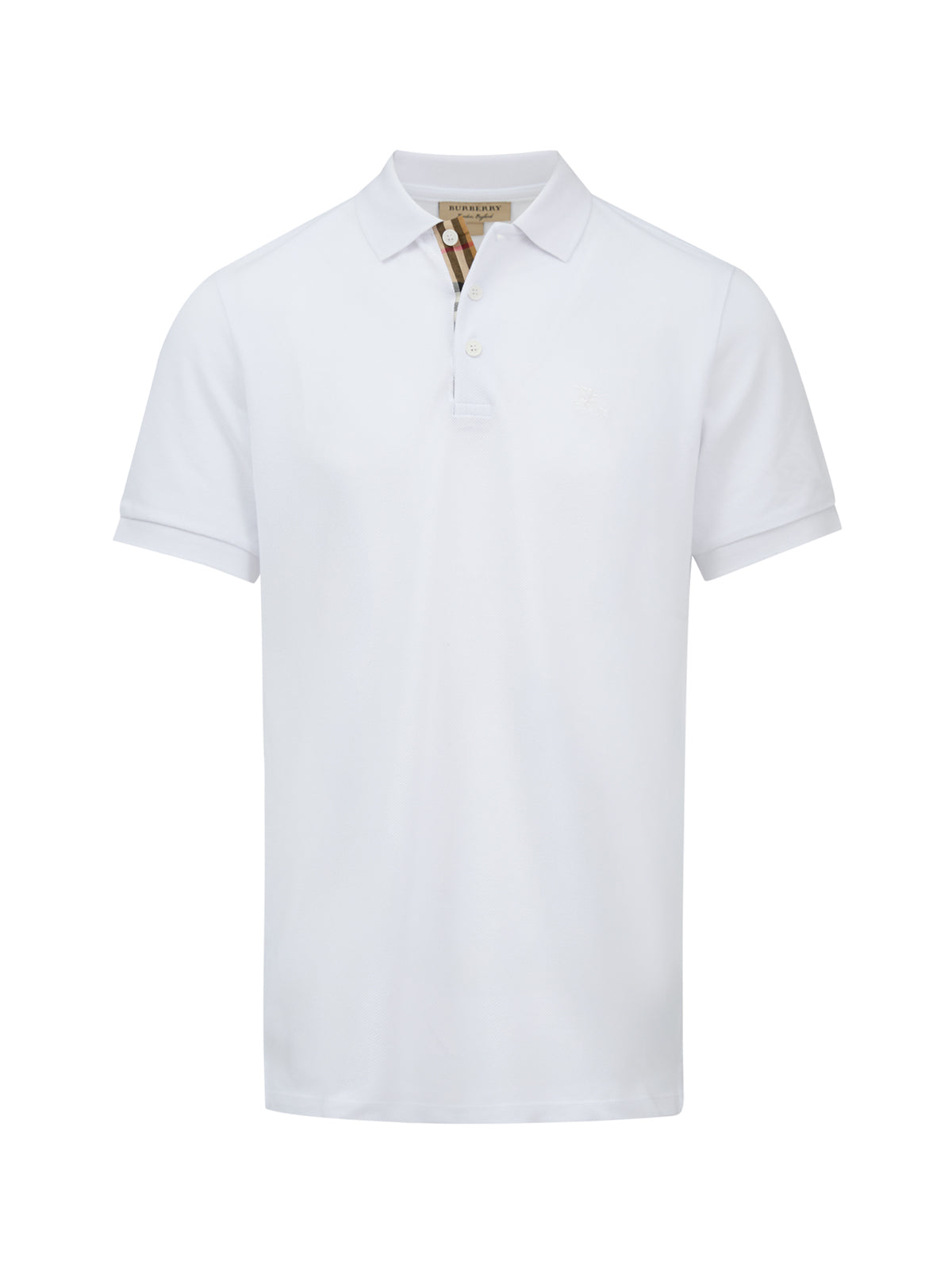 Weißes Poloshirt aus Baumwolle mit Kragen