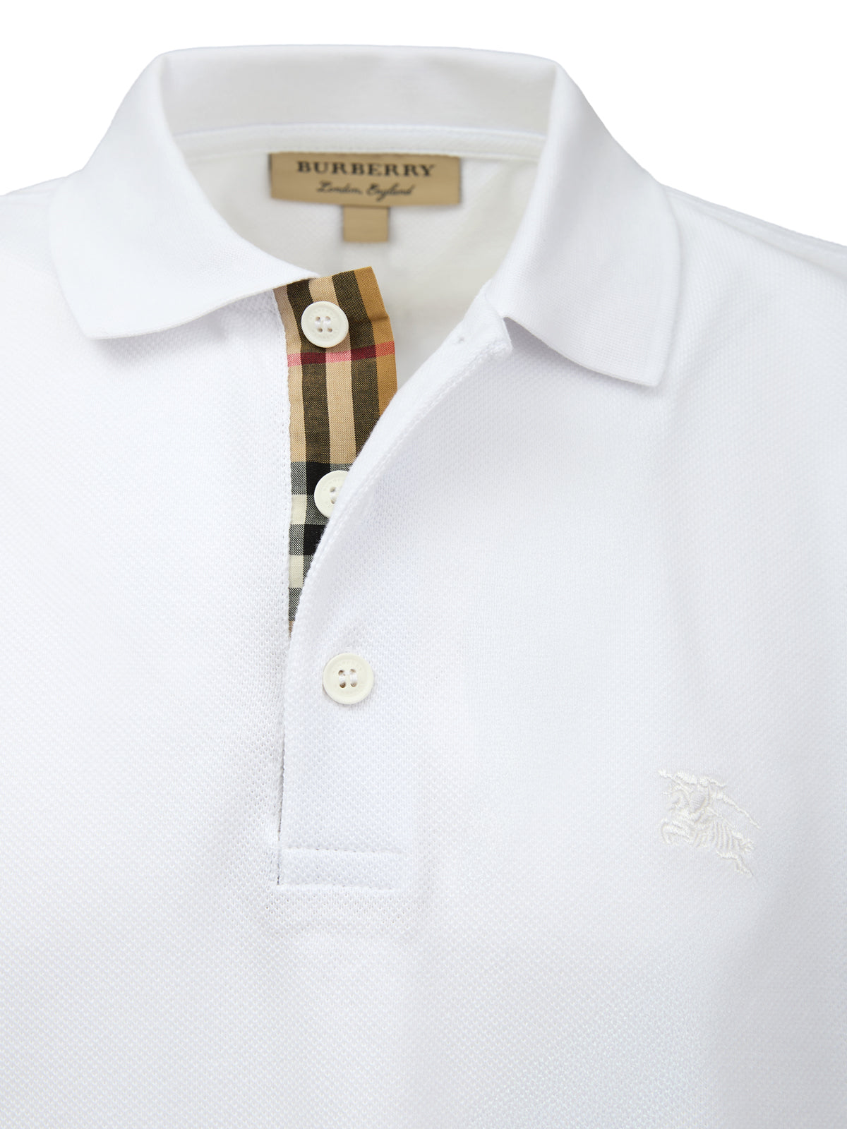 Weißes Poloshirt aus Baumwolle mit Kragen