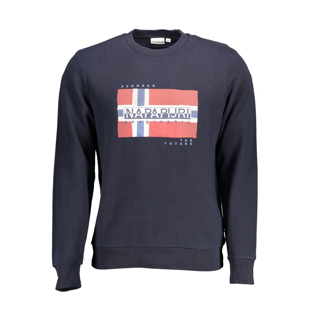 Blauer Baumwollpullover für Herren