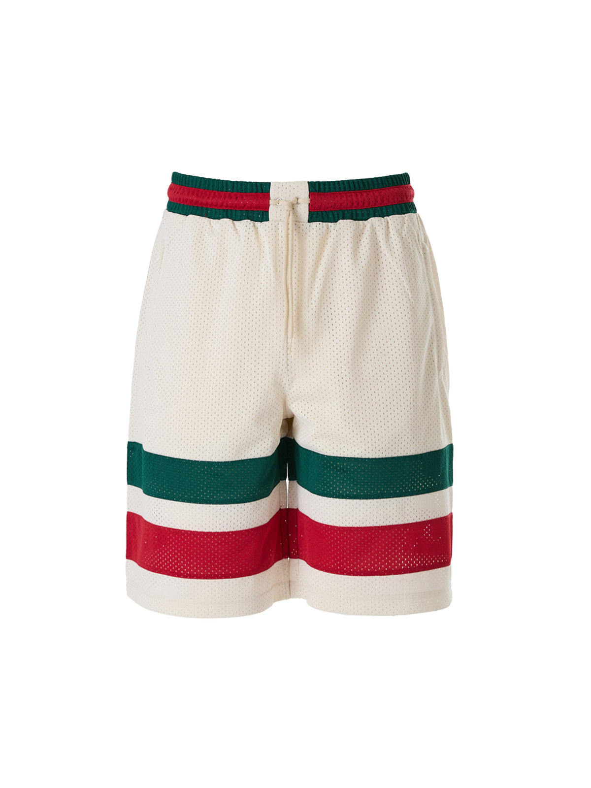 Cremefarbene Logo-Shorts aus Polyester