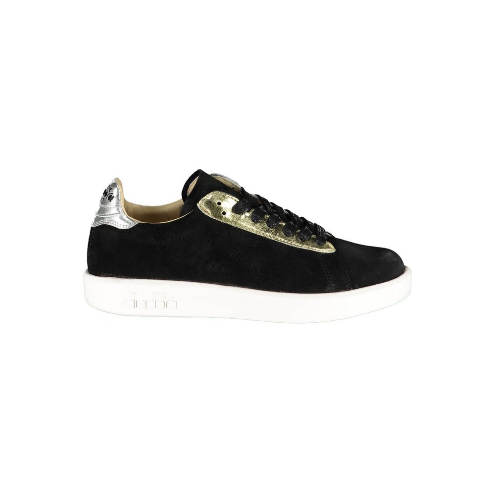 Schwarze Leder-Sneaker für Damen