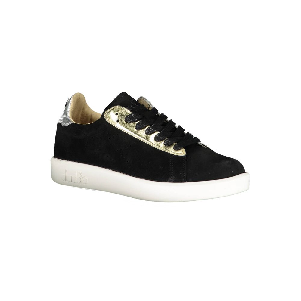 Schwarze Leder-Sneaker für Damen
