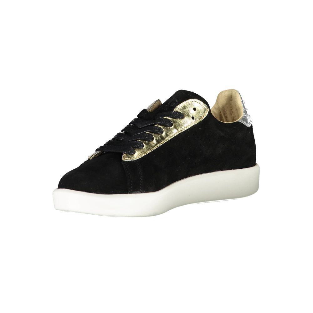 Schwarze Leder-Sneaker für Damen