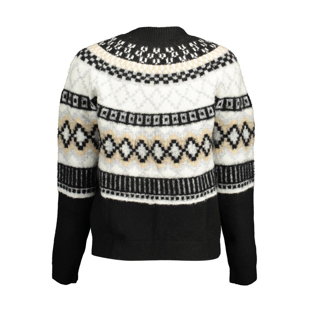 Schwarzer Polyester-Damenpullover