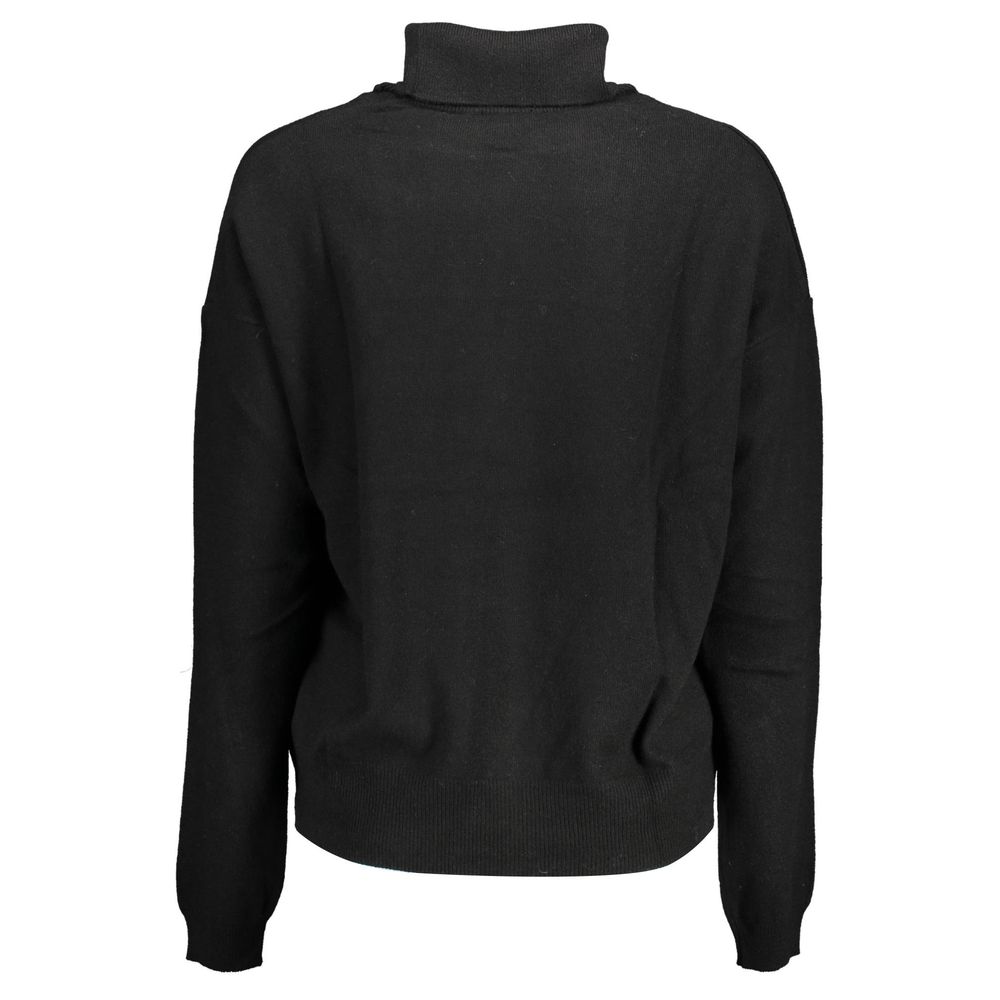 Schwarzer Wollpullover für Damen