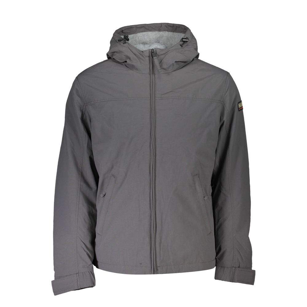 Graue Polyamid-Herrenjacke