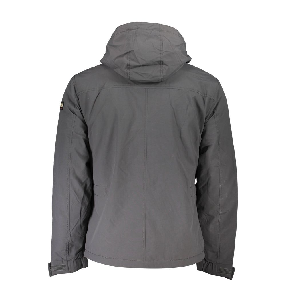 Graue Polyamid-Herrenjacke