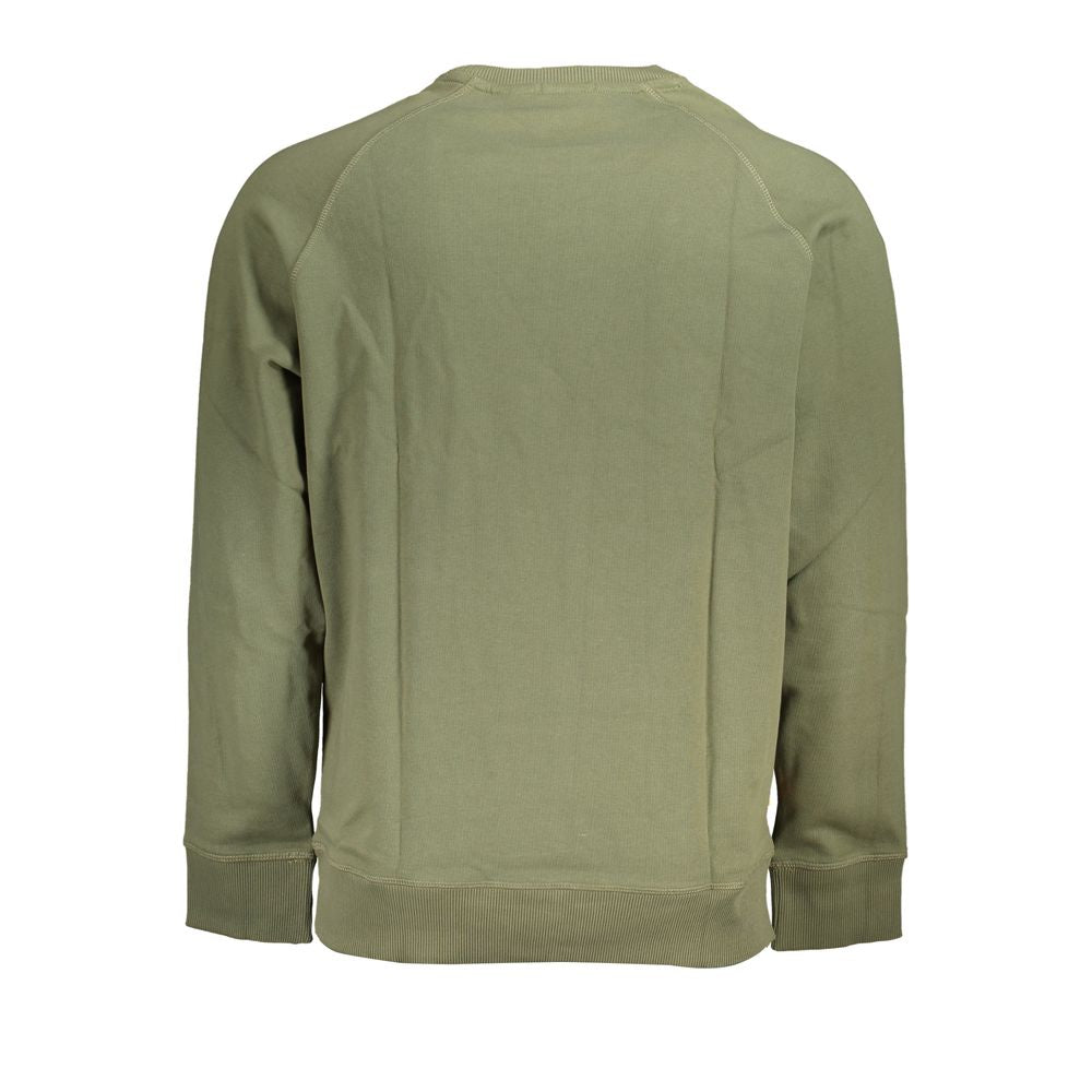Klassisches grünes Sweatshirt mit gebürstetem Rundhalsausschnitt