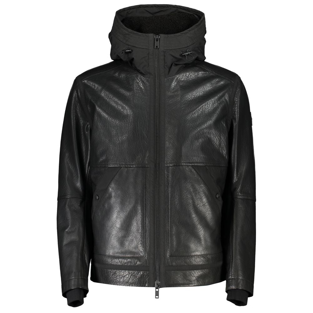Schwarze Lederjacke für Herren
