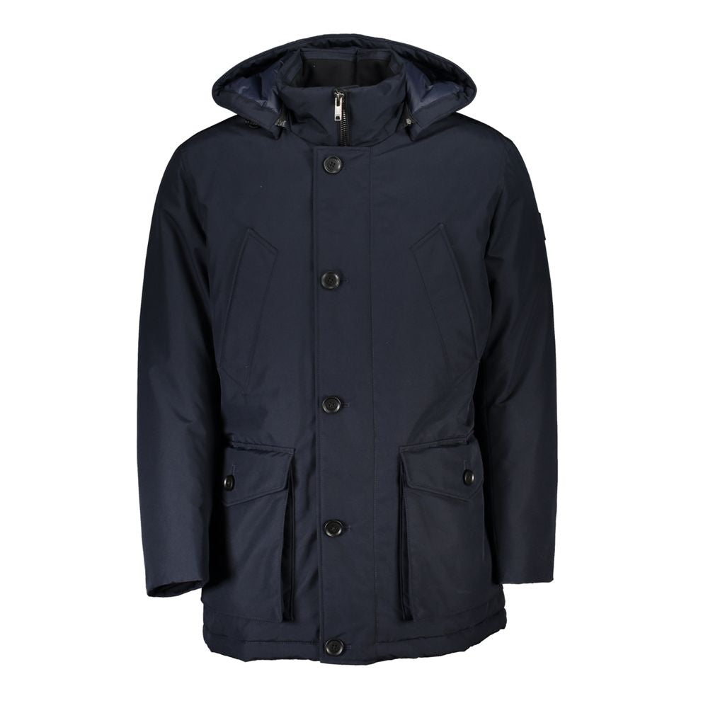 Blaue Polyamid-Herrenjacke