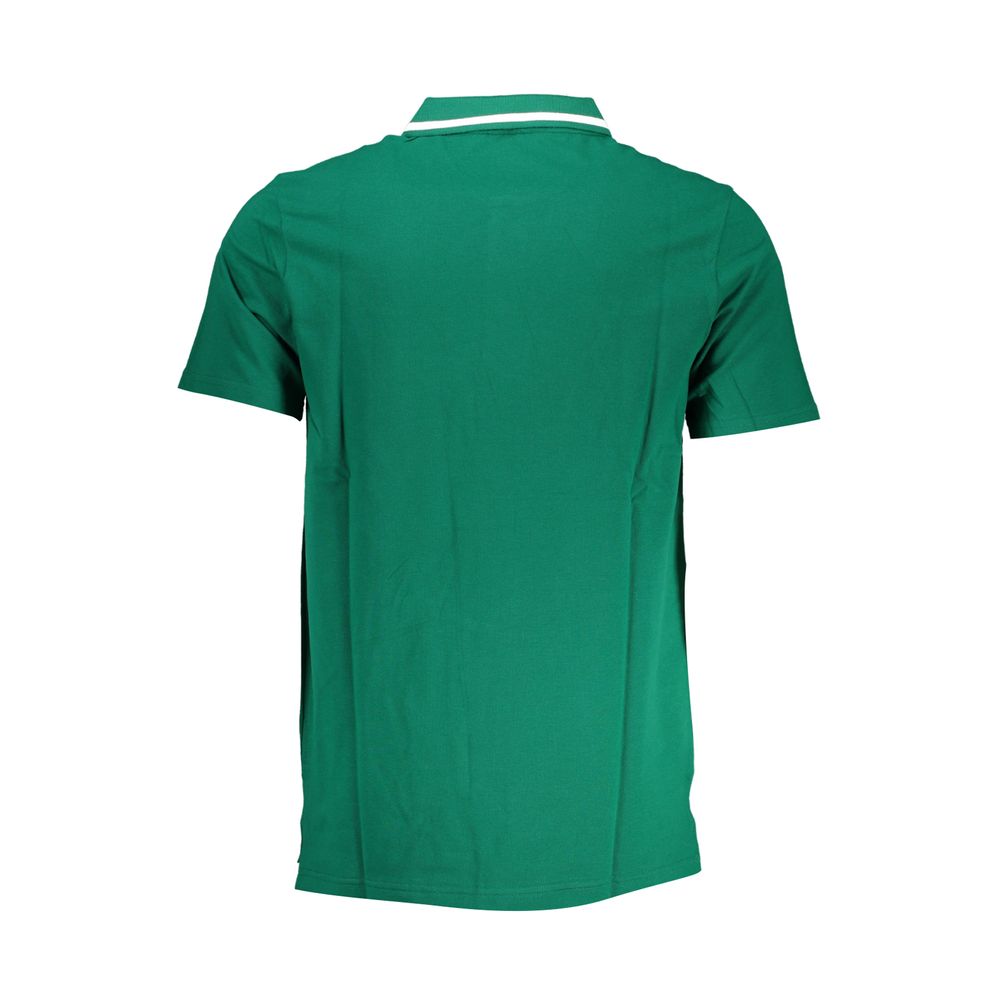 Klassisches grünes Baumwoll-Polo mit Kontrastdetails