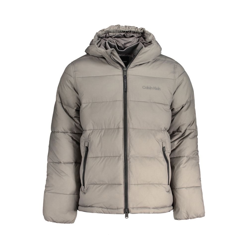 Graue Nylonjacke