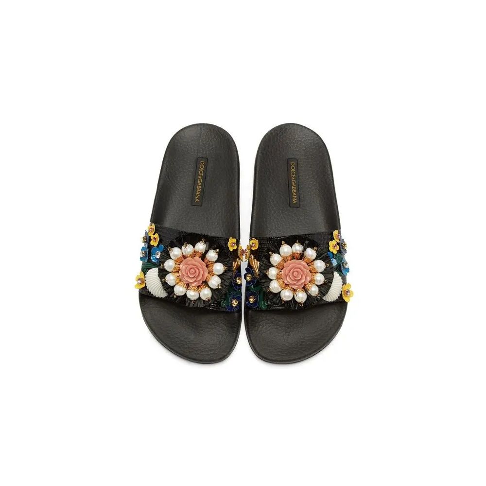 Black Calfskin Women Sandal