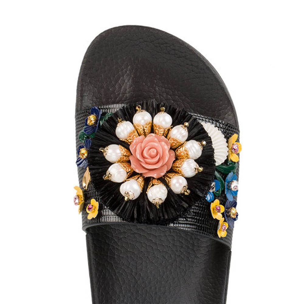 Black Calfskin Women Sandal