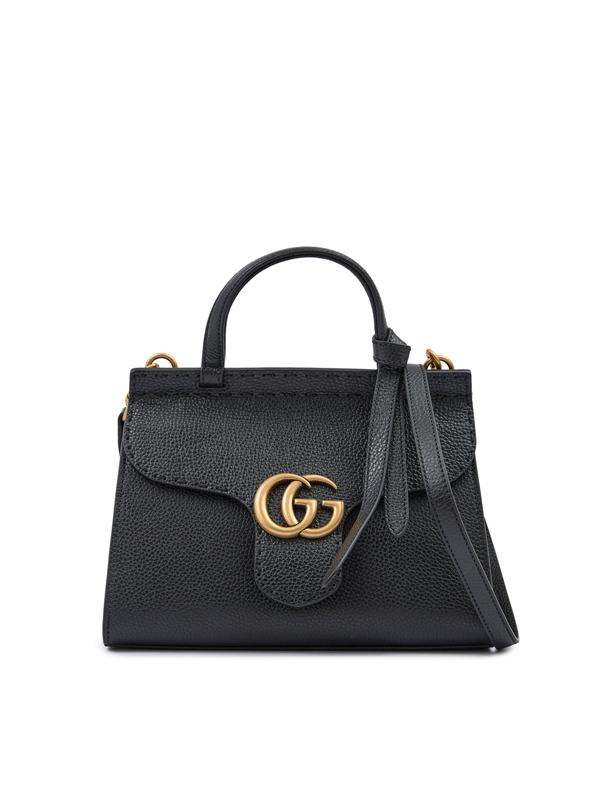 Schwarze GG Marmont Handtasche aus Leder