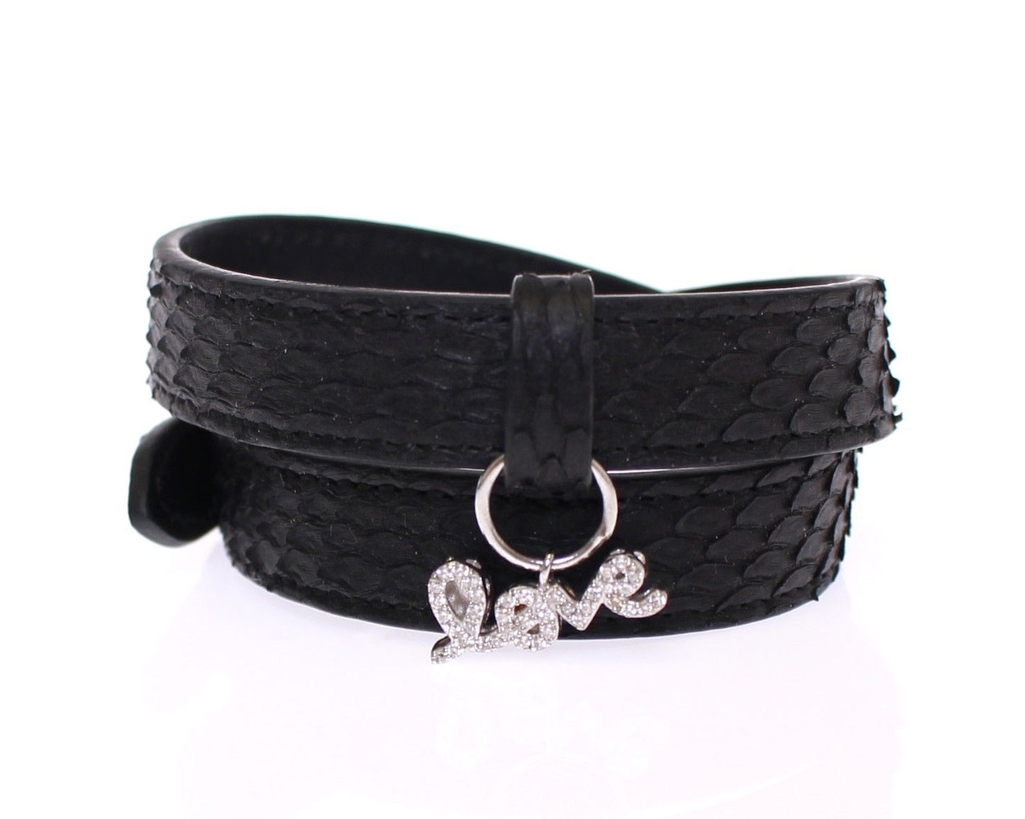 Schlangenhaut CZ LOVE 925 Silber Armband