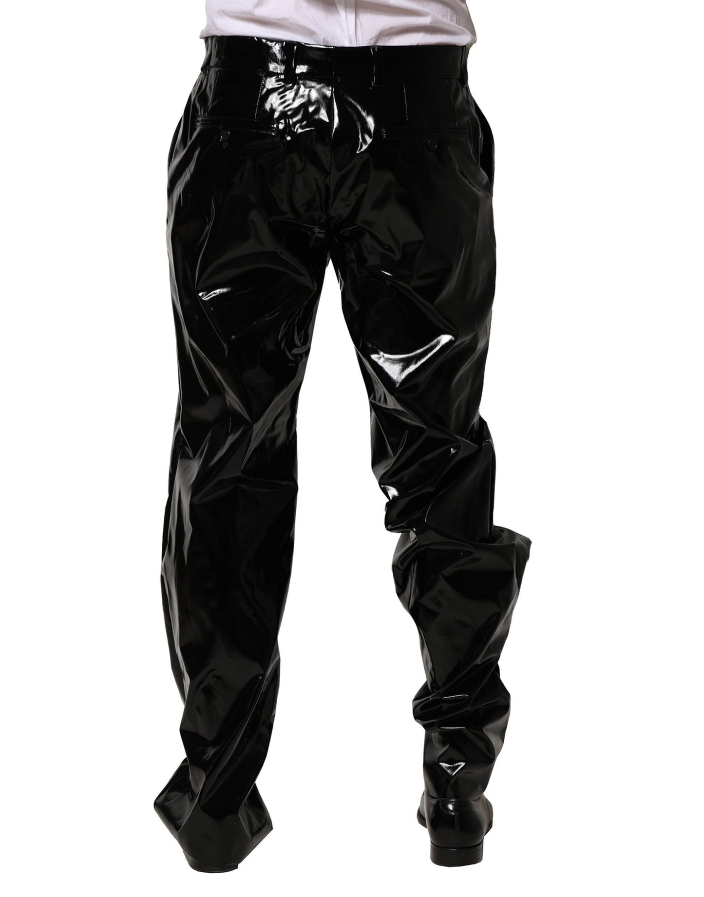 Schwarze Nylon Straight Herrenhose
