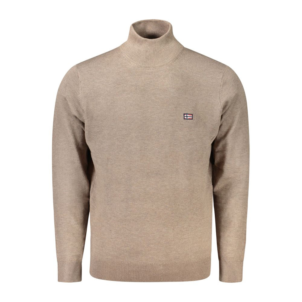 Brauner Polyamid-Herrenpullover
