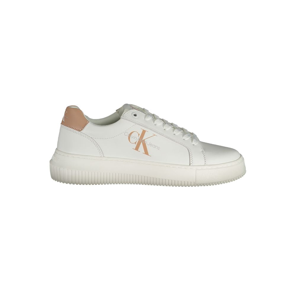 Weiße Leder Damen Sneaker