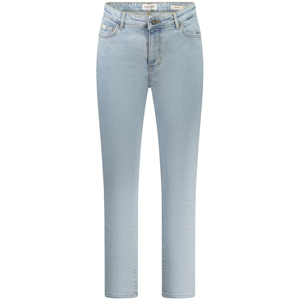 Hellblaue Skinny-Jeans aus Baumwolle für Damen