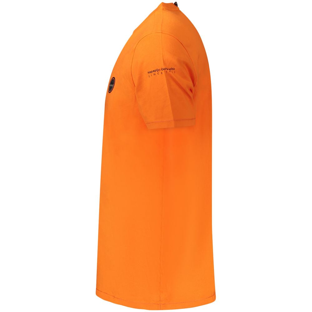 Orangefarbenes Herren-T-Shirt aus Baumwolle